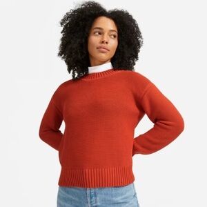Everlane The Link-Stitch Crewneck Sweater Rust Orange XS M
